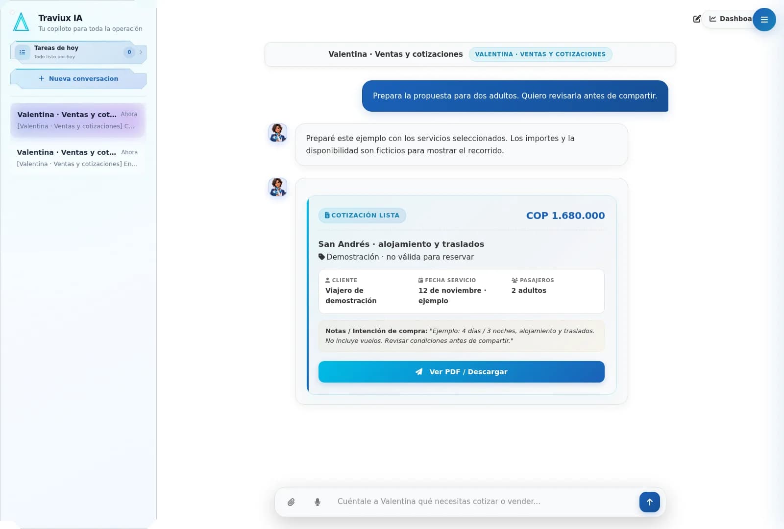 Cómo hacer una cotización de viaje con IA